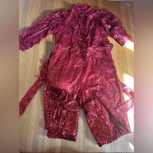 Eloquii Red Sequin Collared Jumpsuit, Size 22